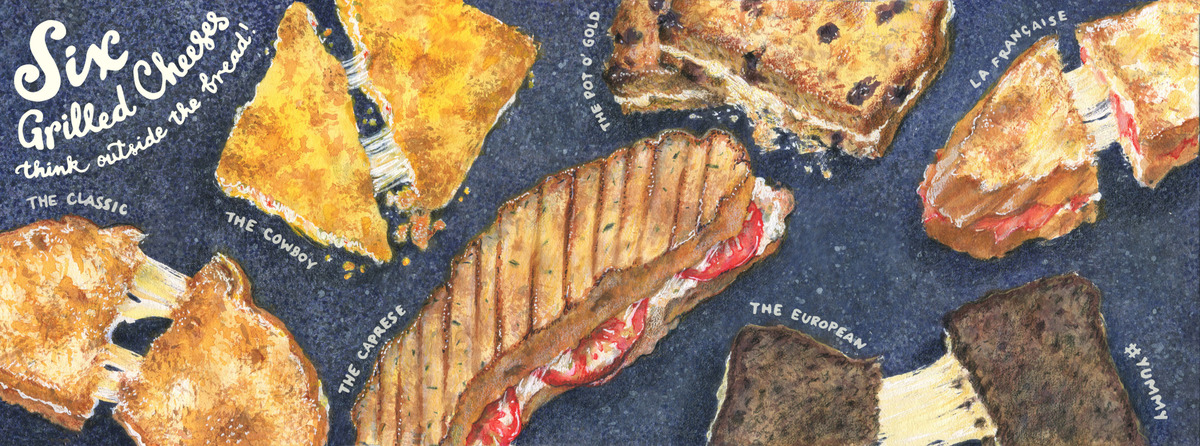 Six Grilled Cheeses by Rachel Alana