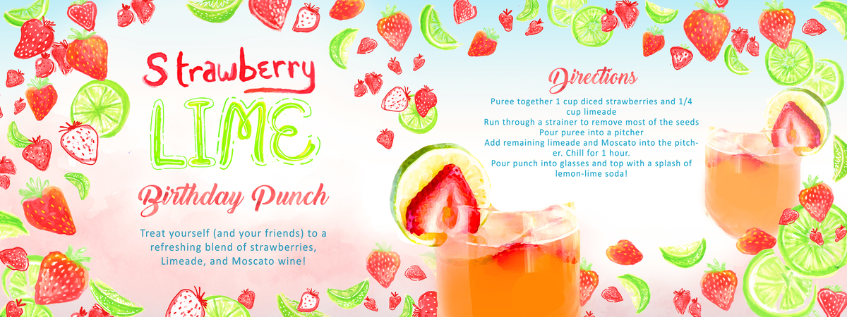 Strawberry Lime Birthday Punch by Lindsey Gill
