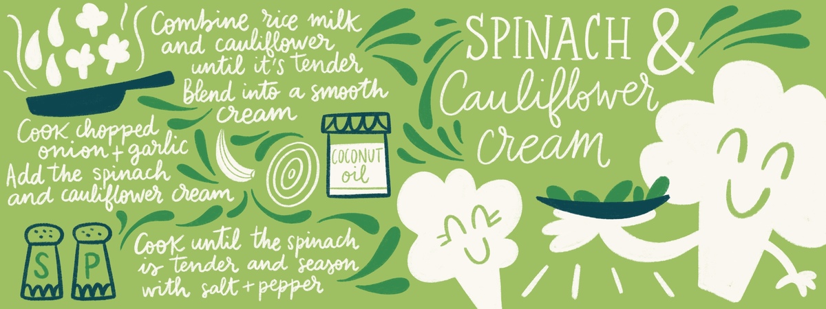 Spinach and cauliflower cream by Natalia González