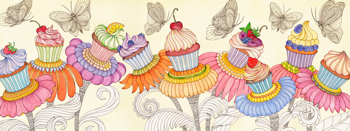 Cup Cake Garden by Mariya Paskovsky Illustration