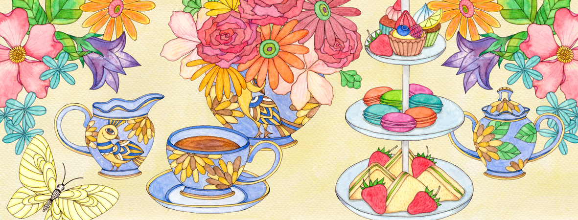 Birthday Bash Tea Party by Mariya Paskovsky Illustration