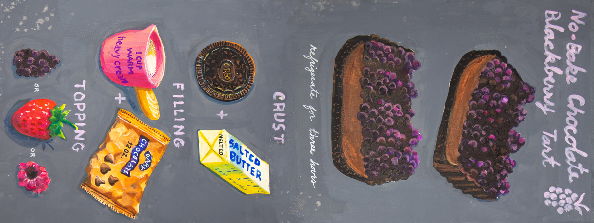 5-ingredient no-bake chocolate blackberry tart by Taya T. Haught