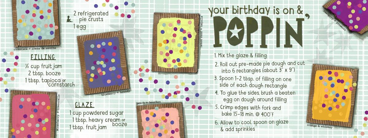 Your birthday is on & POPPIN' by Sarah Pinkerton | See Three Studios
