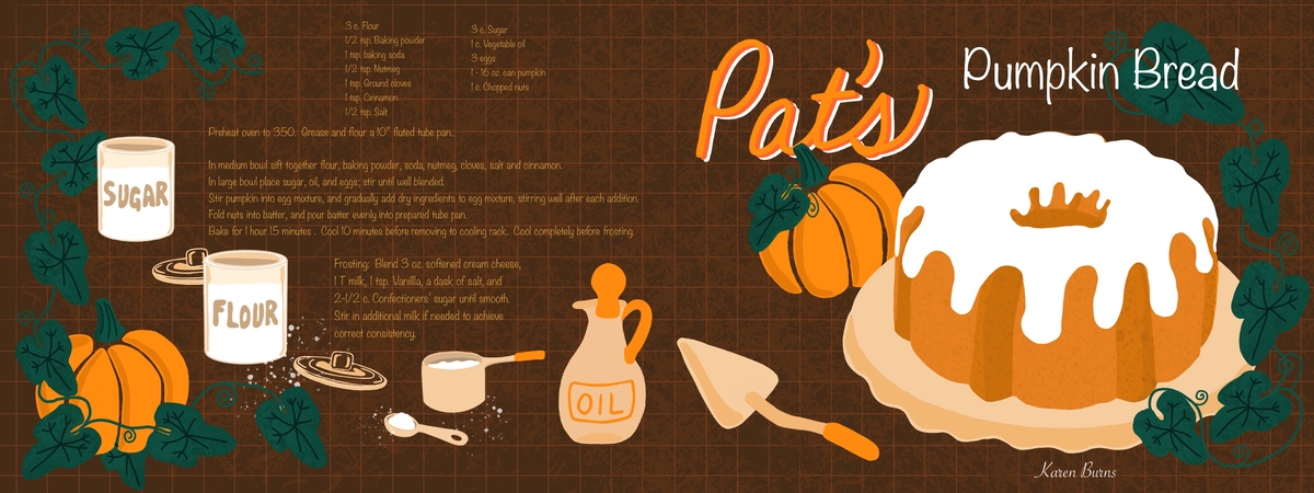 Pat’s Pumpkin Bread by Karen Burns, The Warped Spinster