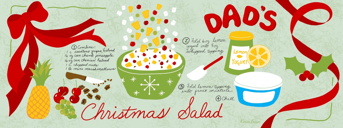 Dad’s Christmas Salad by Karen Burns, The Warped Spinster