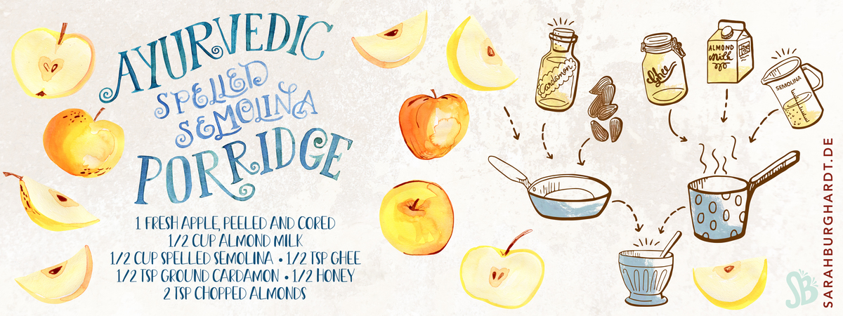 Ayurvedic spelled semolina porridge by Sarah Burghardt
