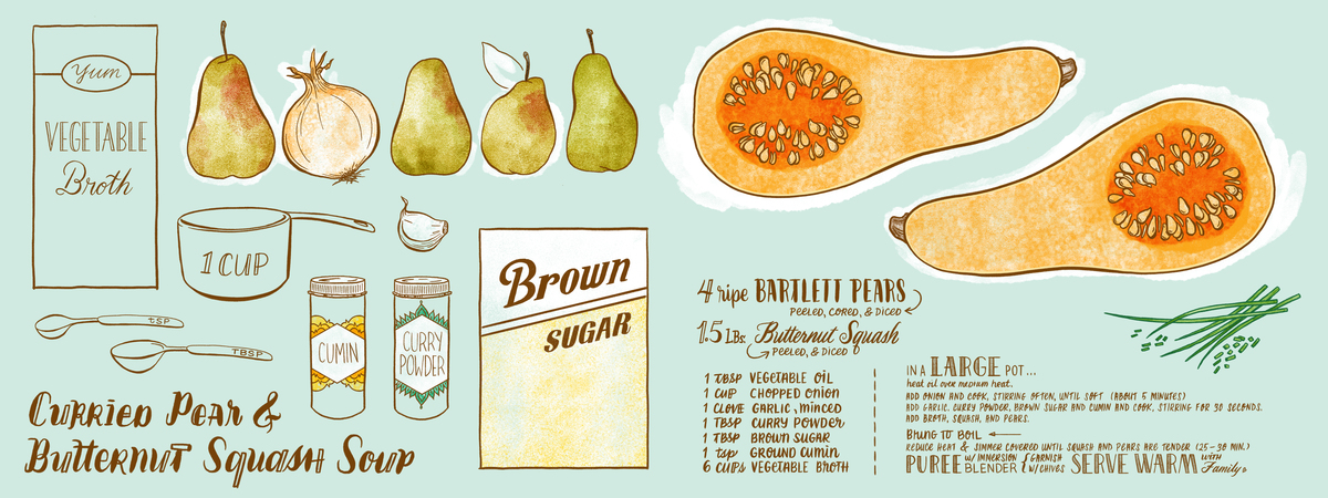 Curried Pear & Butternut Squash Soup by Kat Hubbs