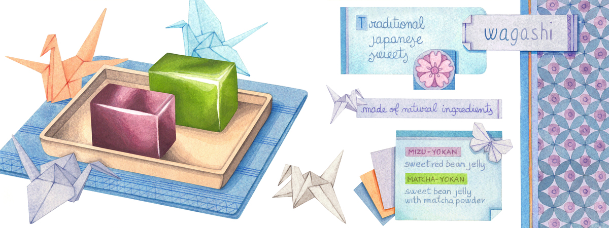 Japanese Yokan dessert in two different options by Sara Tassan Mazzocco