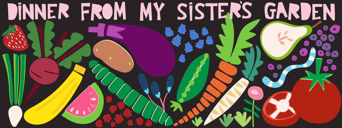 Food Geometry - Dinner from My Sister's Garden by Loo McNulty