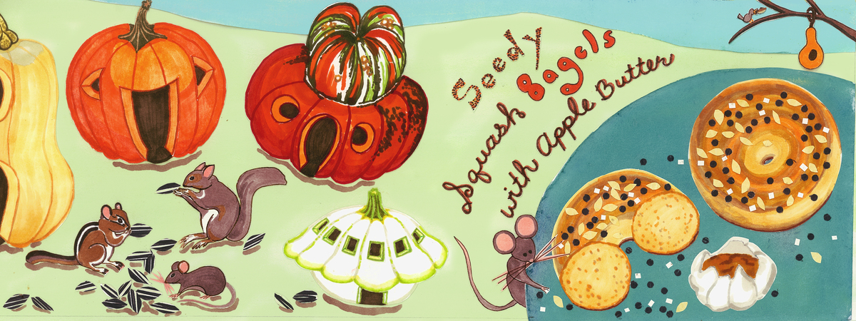 Seedy Squash Bagels by Gina M. Brown