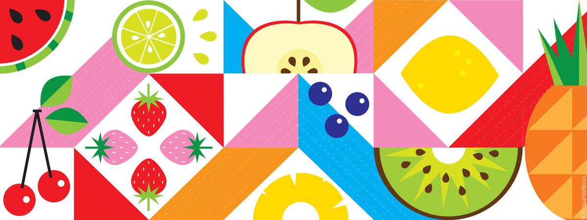 Geo Fruit "Quilt" by Tracy Mattocks
