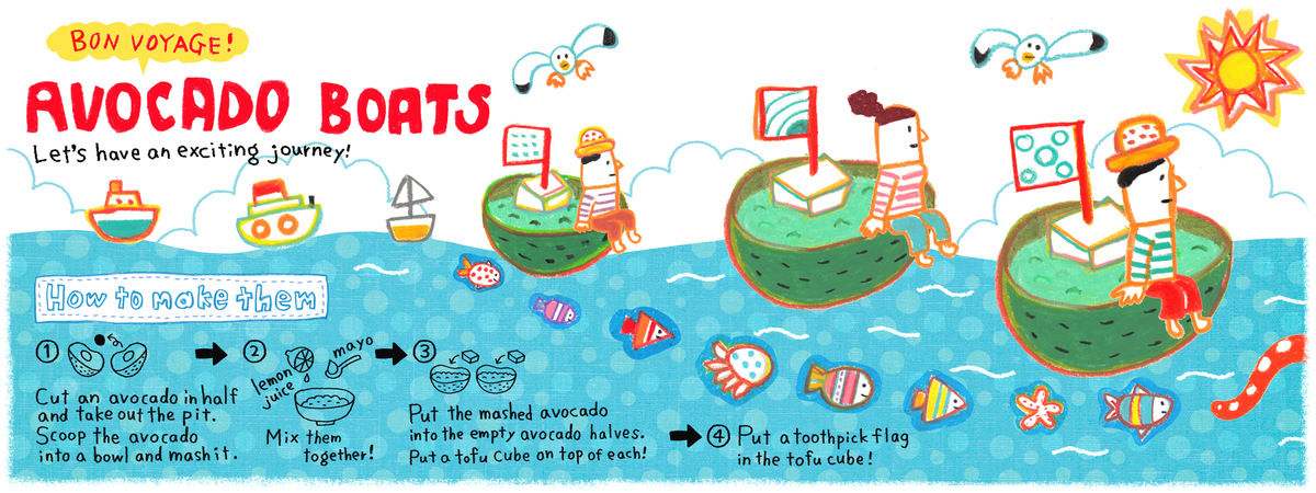 Avocado Boats!! by AW Illustrations Avocado