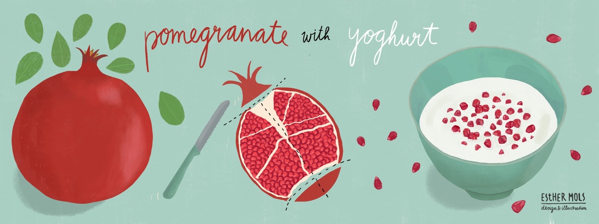 Pomegranate with yoghurt by Esther Mols