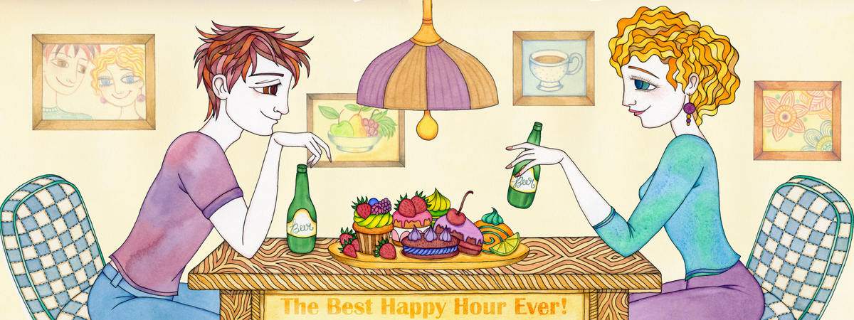 Fave Memory: The Best Happy Hour Ever!!! by Mariya Paskovsky Illustration