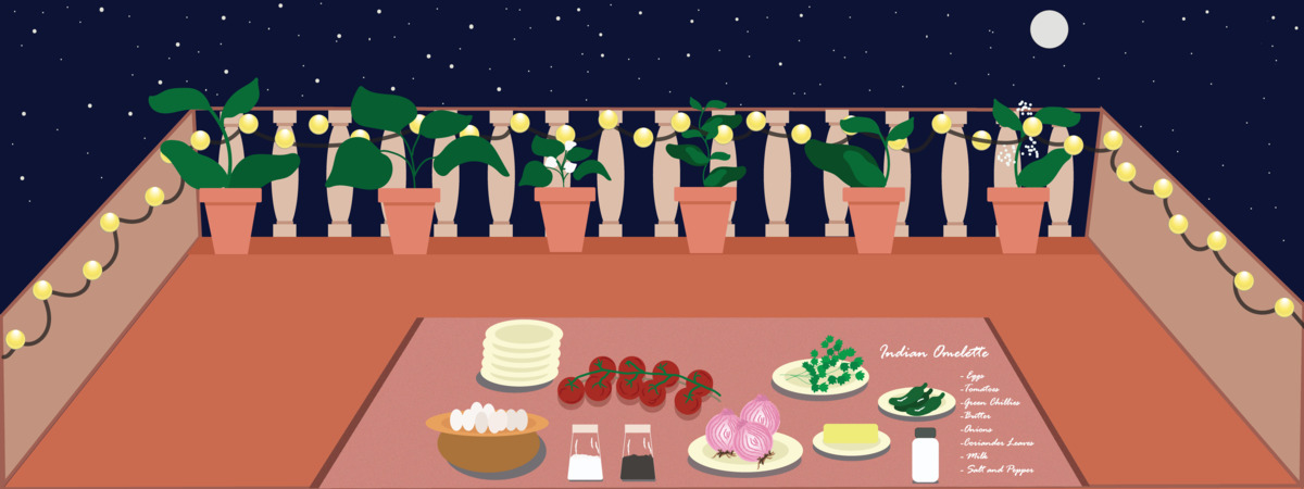 Fave Memory - (Rooftop Dinners) Indian Omelette by Veda Murthy
