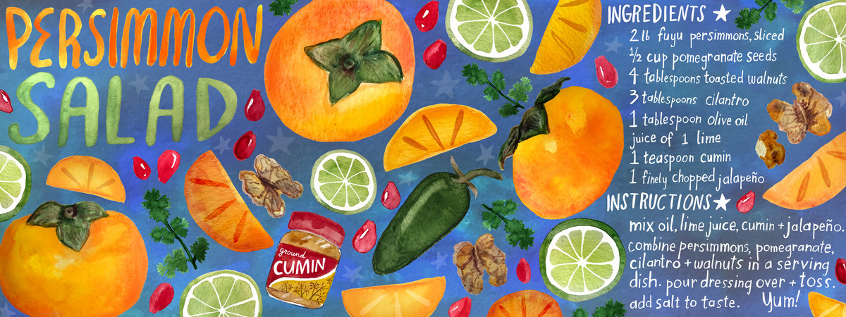 Persimmon Salad by Shoshannah Hausmann