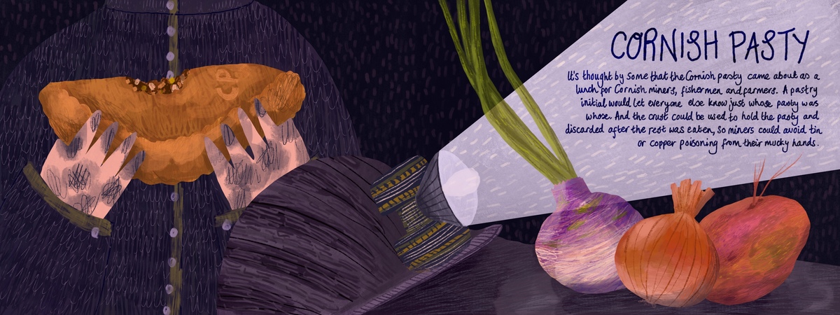 Traditional Cornish pasty by Christine Cuddihy Illustration