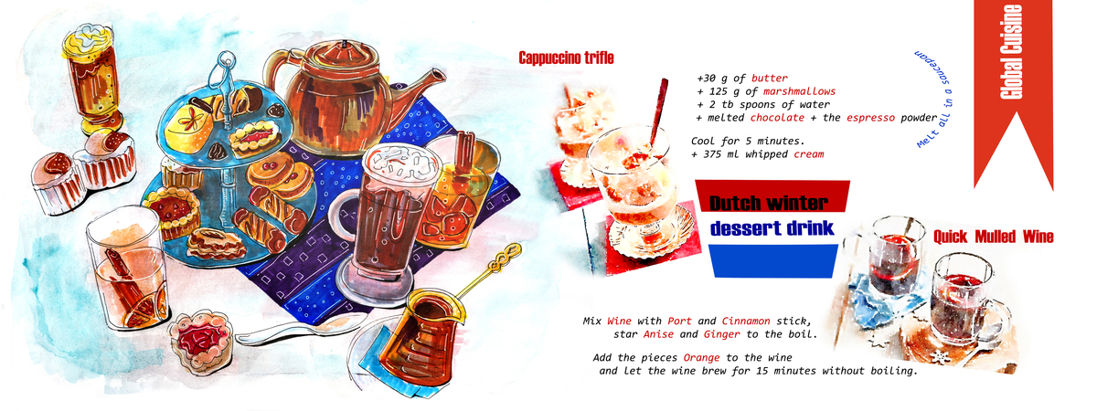 Dutch Winter drinks for "Global Cuisine" by Ariadna de Raadt