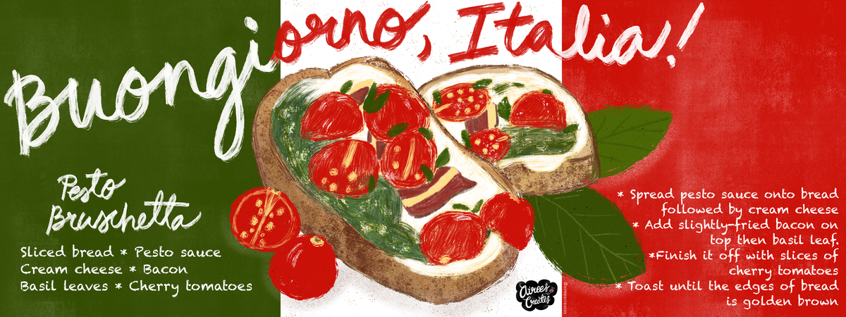 Global Cuisine: Pesto Bruschetta by @aireescreates