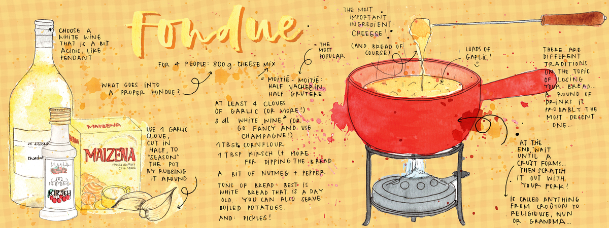 Swiss Cheese Fondue by Caroline Christen