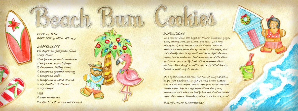 Beach Bum Cookies by Nancy So Miller