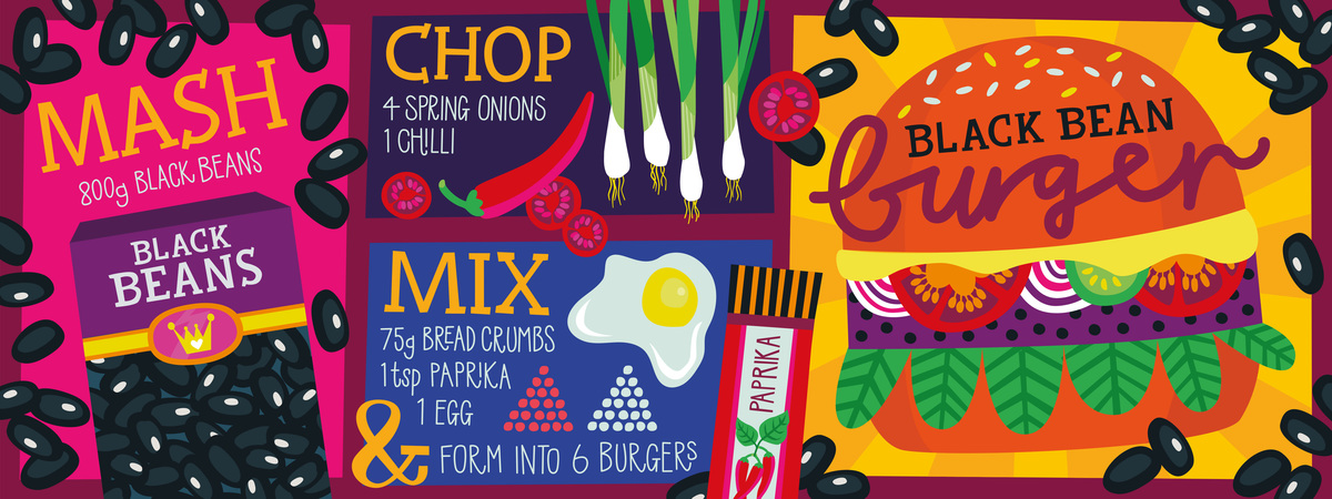 Black Bean Burger by Lisa Kirkbride