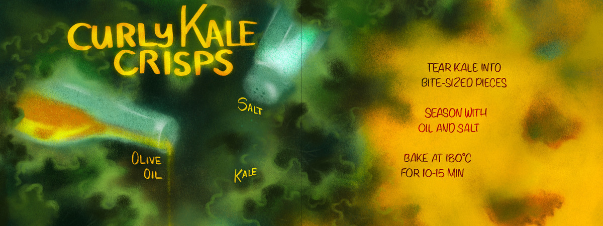 Curly Kale Crisps by Zoe Roellin