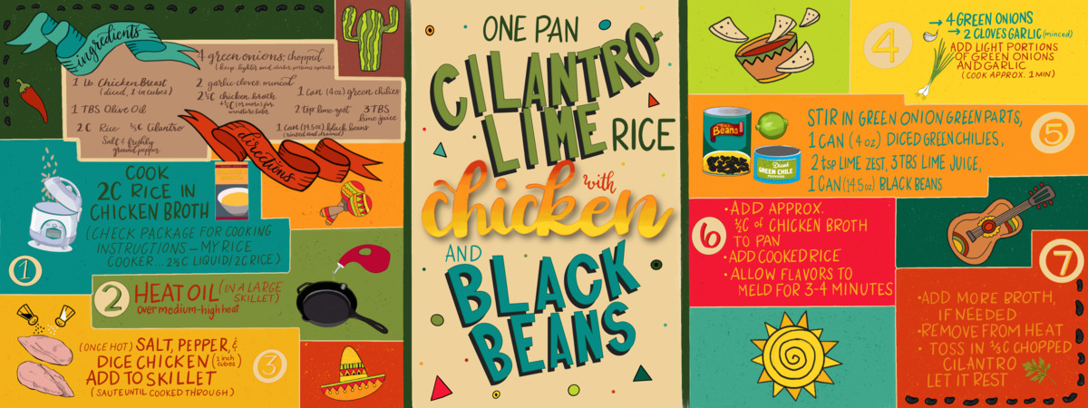 One Pan Cilantro-Lime Rice with Chicken and Black Beans by Sheena Mays