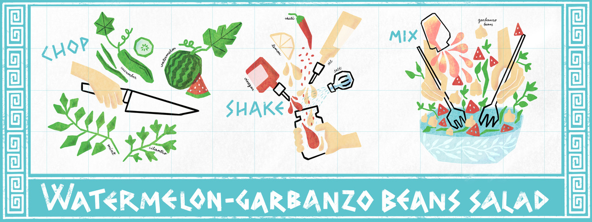 Summer Salad with Watermelon and Garbanzo beans by nataliaoro