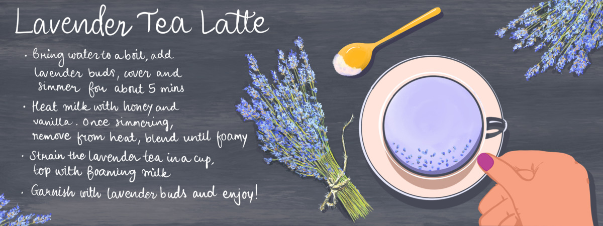 Lavender tea latte by Amita
