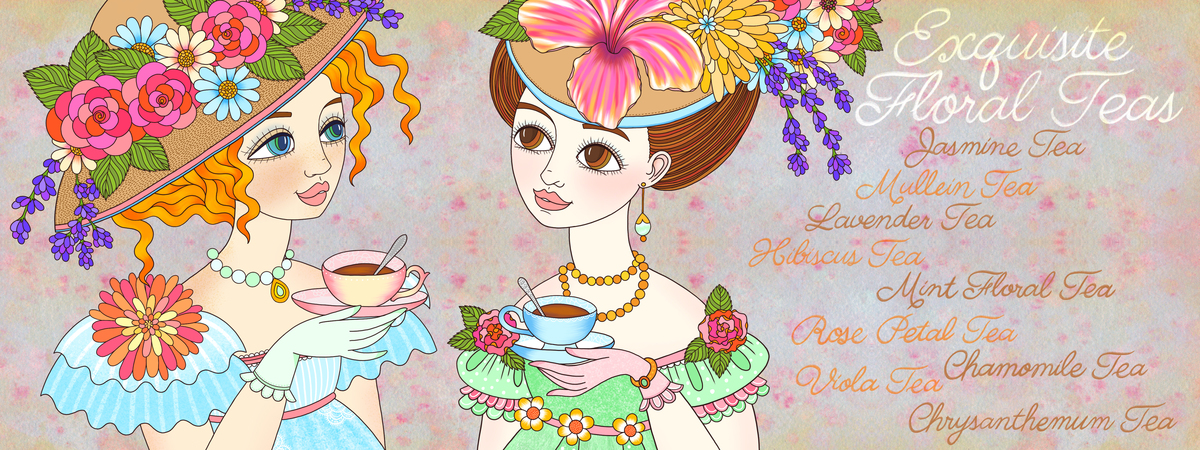 Edible Flowers: Exquisite Floral Teas by Mariya Paskovsky Illustration