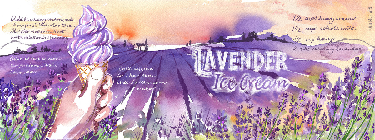 Lavender Ice Cream by Ohn Mar Win