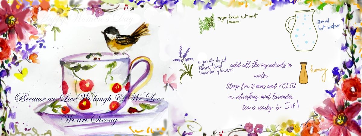Edible flower lavender and mint tea by Charu Jain