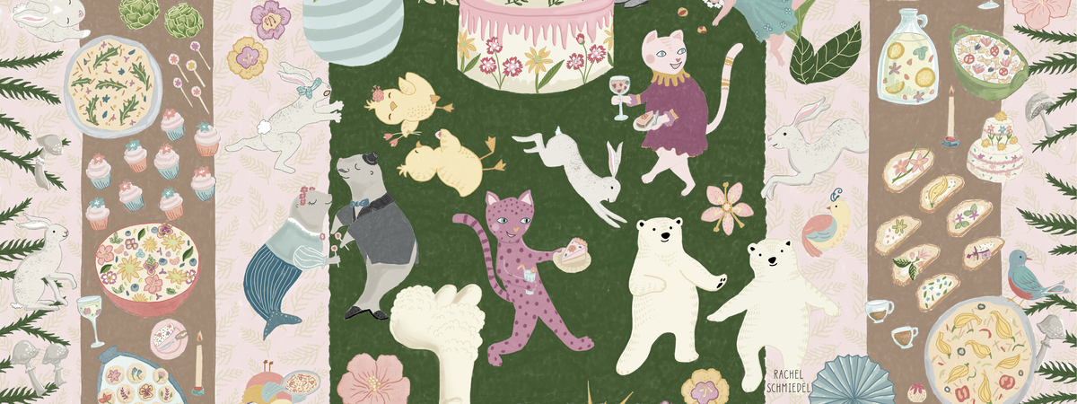 Edible Flowers Garden Party! Middle Panel by Rachel Schmiedel