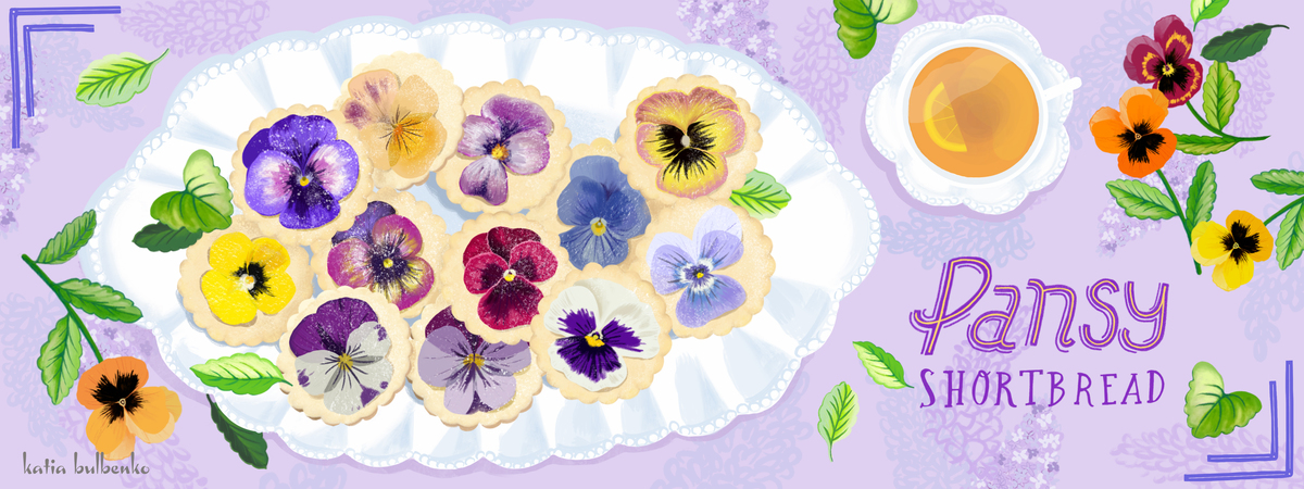 Pansy Shortbread by Katia Bulbenko