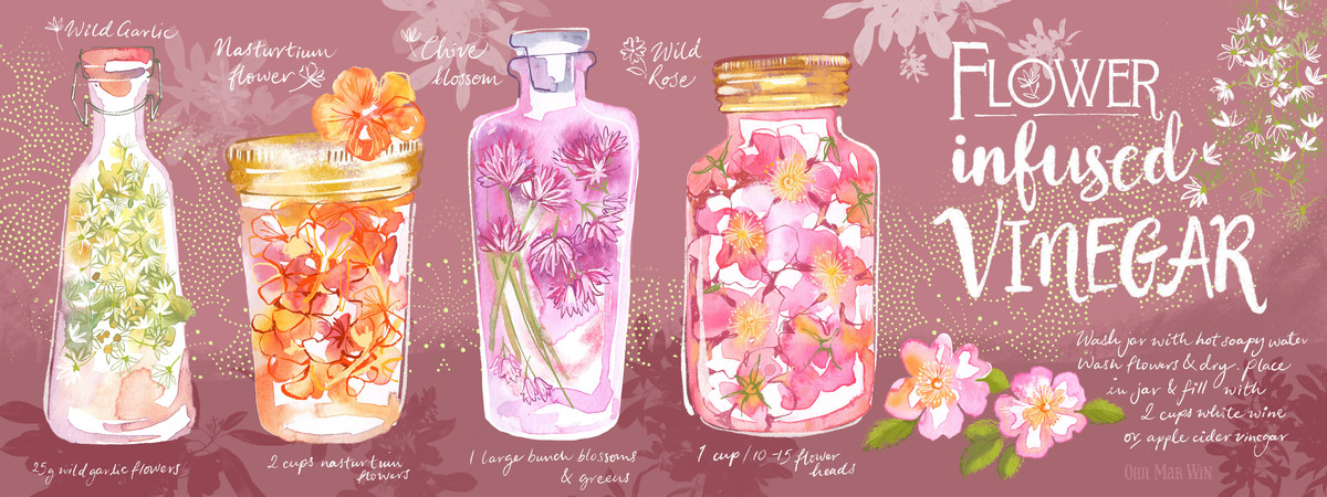 Flower Infused Vinegars by Ohn Mar Win