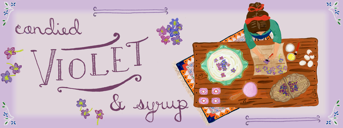 Edible Candied Violets & Syrup by Amandinette Paperie