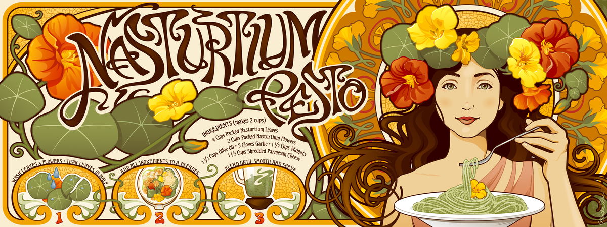 Nasturtium Pesto by Monika Roe