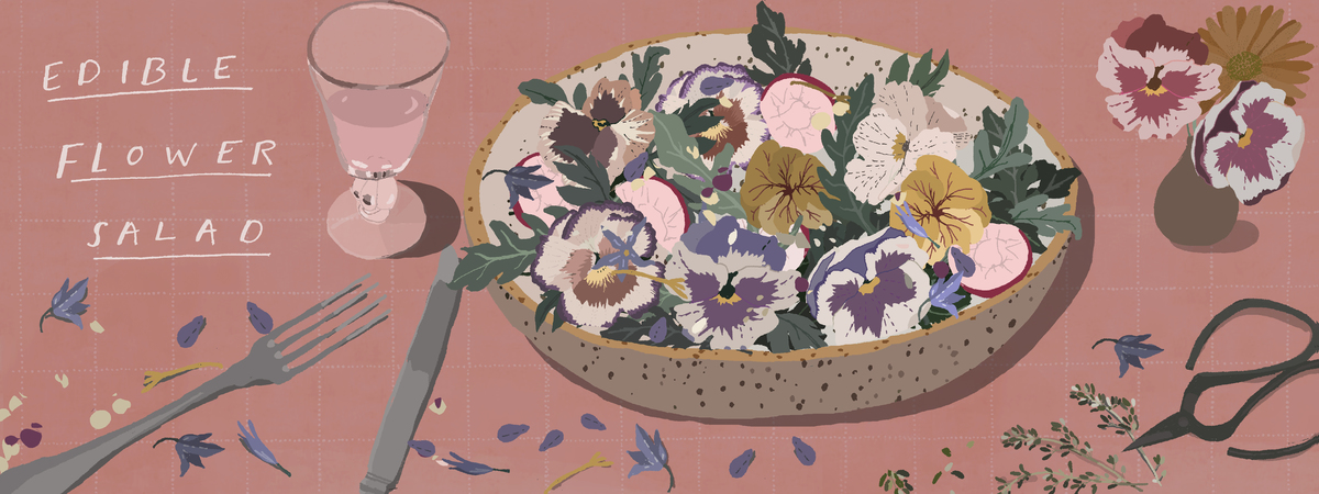 Edible flower salad by Kicki Fjell