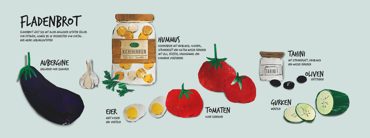 Pantry picking for flatbread by Rahel Oertli