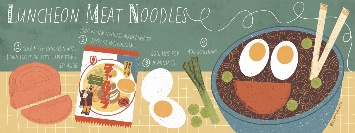 Pantry Pickings: Luncheon Meat Noodles by @aireescreates