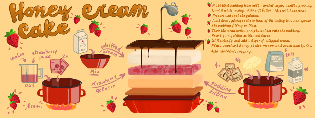 Honey Cream Cake by Vyienne