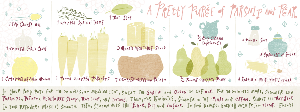 A Pretty Purée of Parsnip and Pear by Nate Padavick