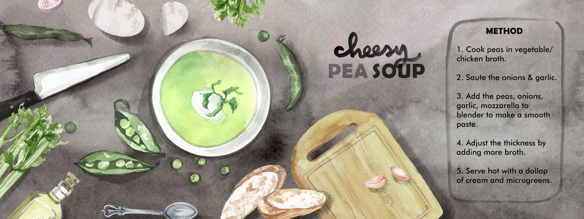Cheesy Pea Soup by Shruti Prabhu