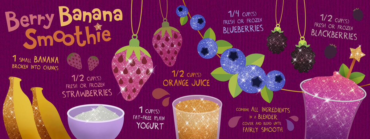 Berry Banana Smoothie by Wirin Chaowana
