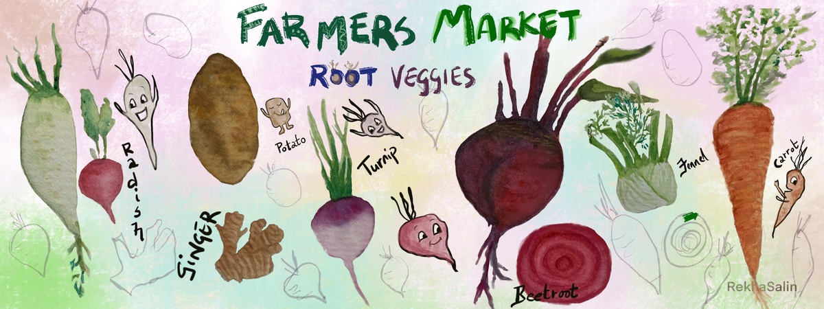 Farmers Market- Root Vegetables by RekhaSalin