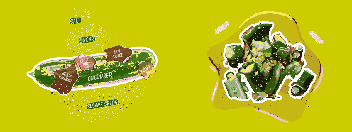 Smashed Cucumber Salad by Nancy Ai