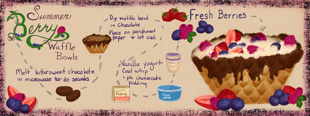 Summer Berry Waffle Bowls by Michelle Therrien