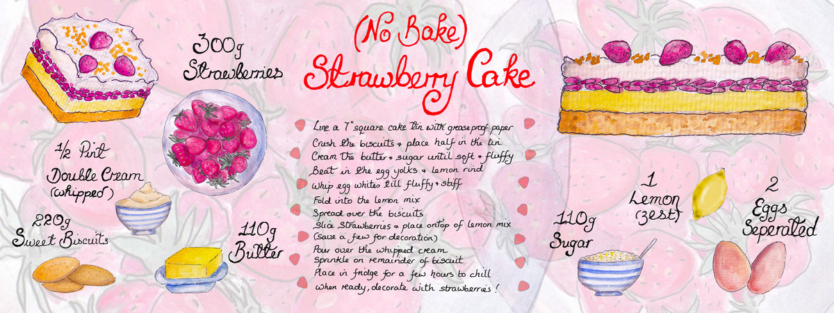 Strawberry Cake by Doodle Tree Designs