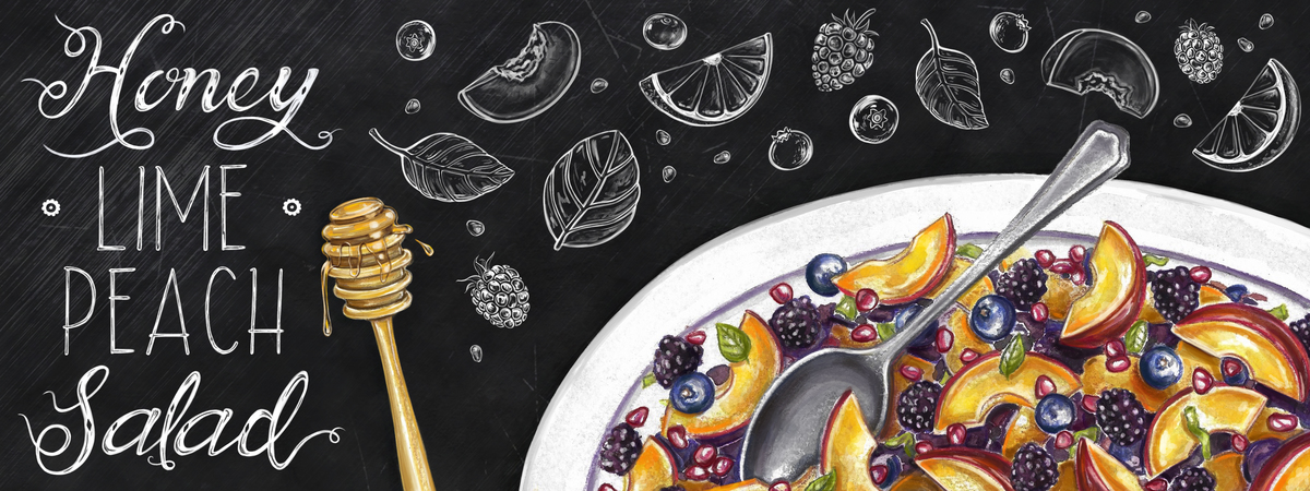 Honey Lime Peach Salad by Brieanne Trevorrow